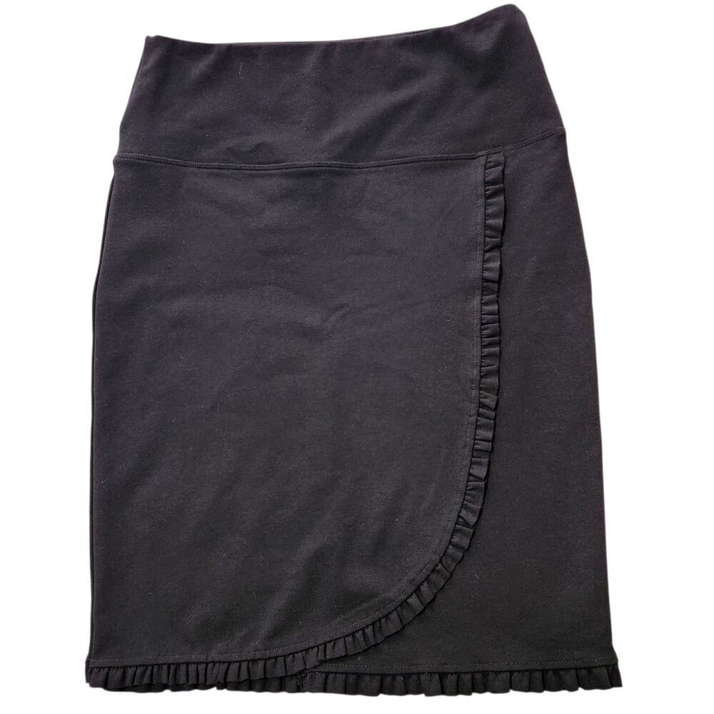 Athena Marie Womens Skirt Size Medium Black Stretch Ruffle Details Front.  New - Picture 7 of 11